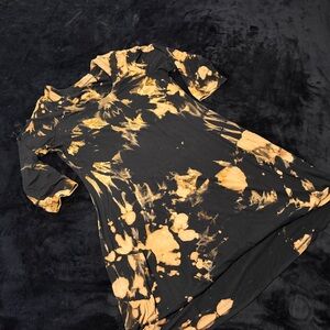 Black and Gold Tie-Dye Dress